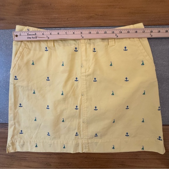 Lilly Pulitzer Yellow Nautical Embroidered Chino Skirt Size 12 - Picture 11 of 11